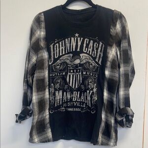 Johnny Cash Black and White Men's Shirt